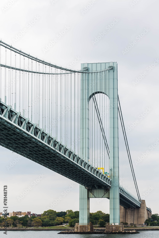Fototapeta premium Green Steel Suspension Bridge