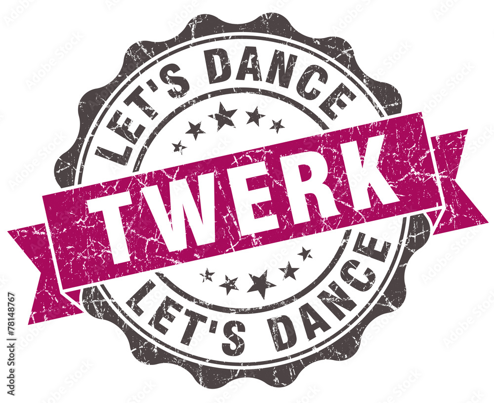 Obraz premium twerk grunge violet seal isolated on white