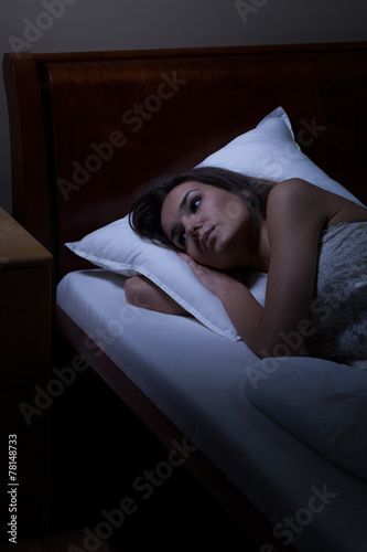 Woman cannot sleep at night