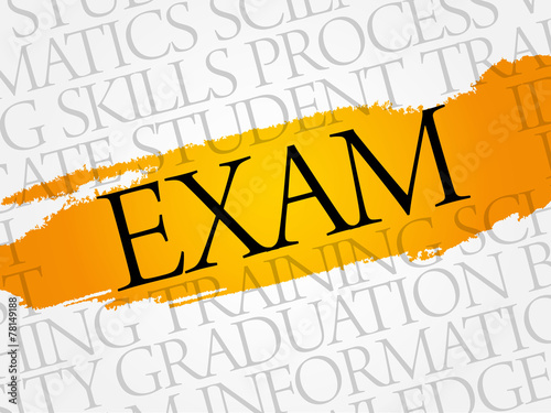 EXAM word cloud, education business concept