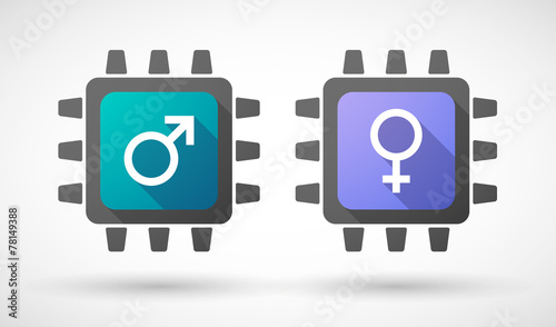CPU icon set with gender signs