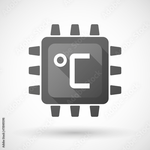 CPU icon with a temperature sign