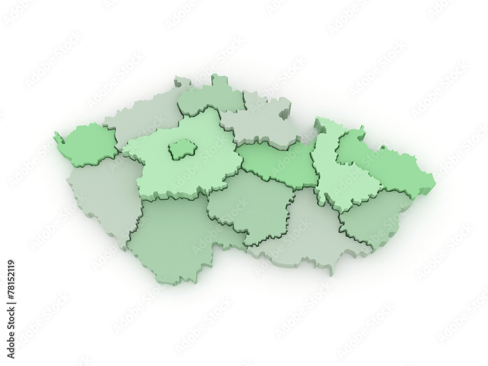 Three-dimensional map of Czech Republic. Three-dimensional map of Czech Republic.
