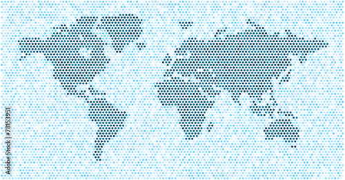 World map round dots random blue EPS 10