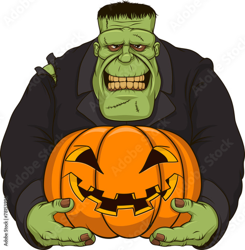 Zombie with pumpkin