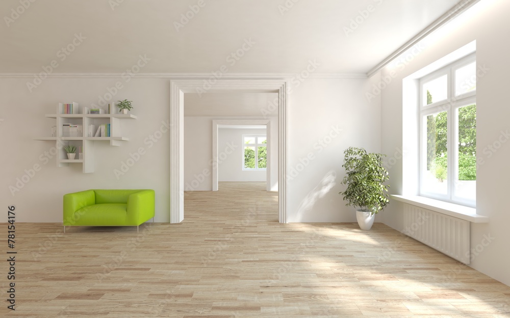 Fototapeta premium white 3d interior design