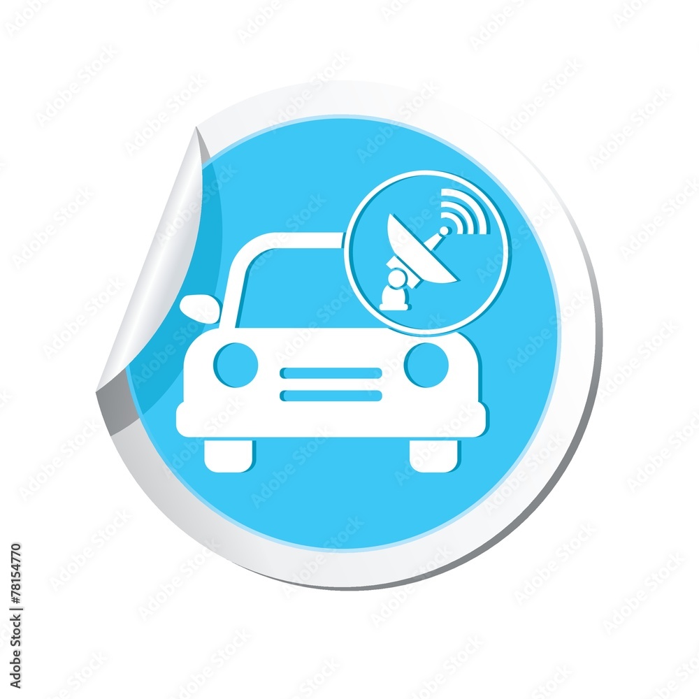 Car service. Car with satelite wireless icon on map pointer Car service. Car with satelite wireless icon on map pointer