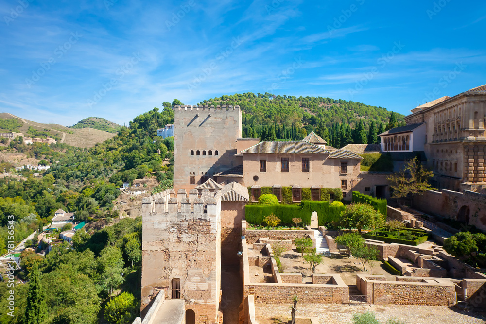 A terrace at Alcazaba fort