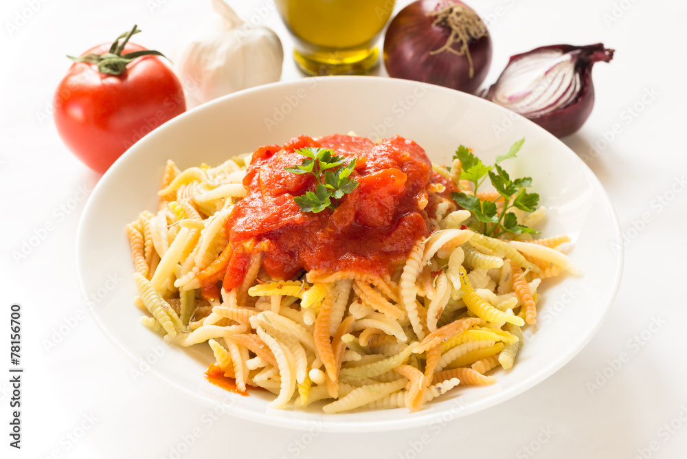 Malloreddus al sugo, gnocchetti sardi, Sardinian Pasta Malloreddus al sugo, gnocchetti sardi, Sardinian Pasta