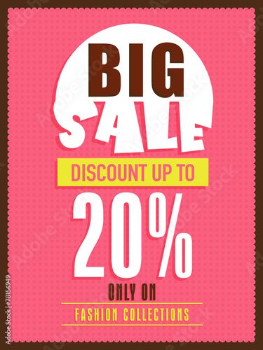 Big sale flyer  banner or poster with discount offer.