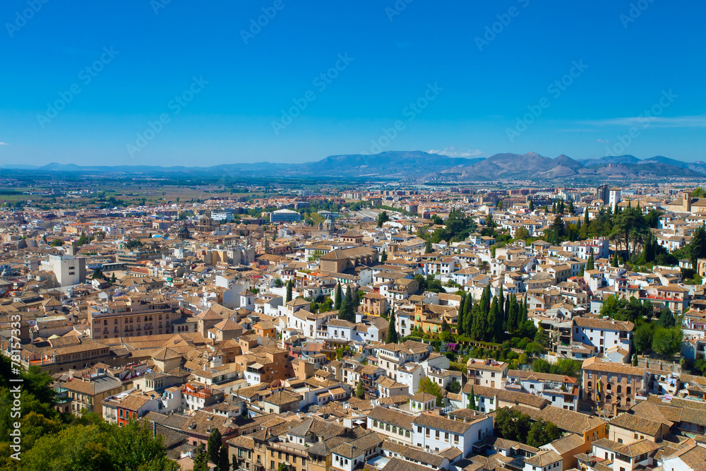 Panoramic view of Granada and outskirts