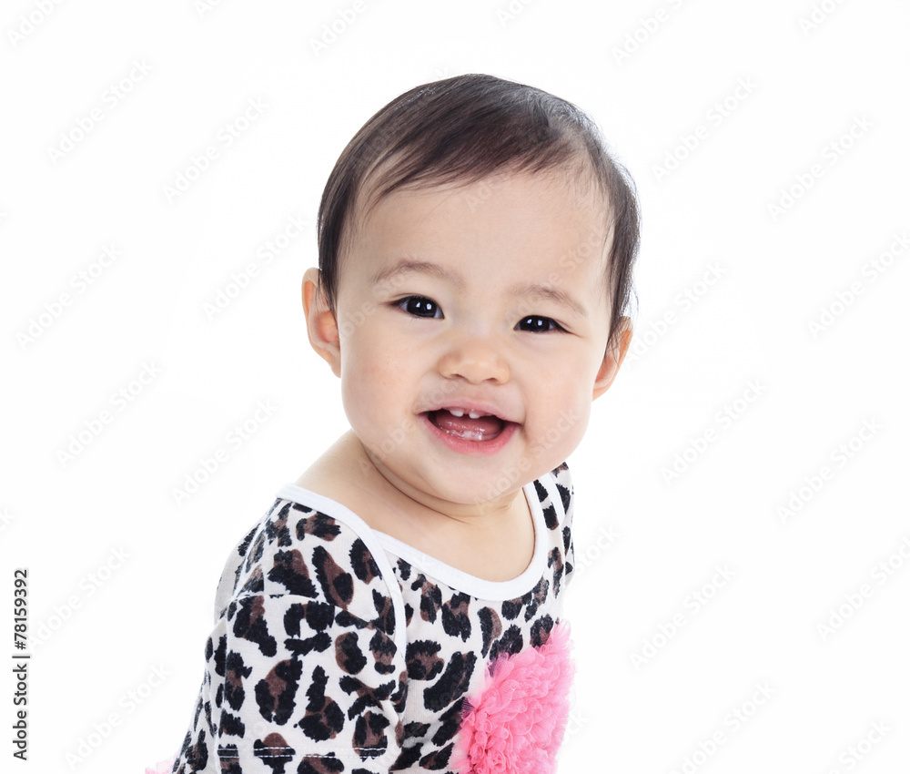 A Asian baby on a studio white background A Asian baby on a studio white background