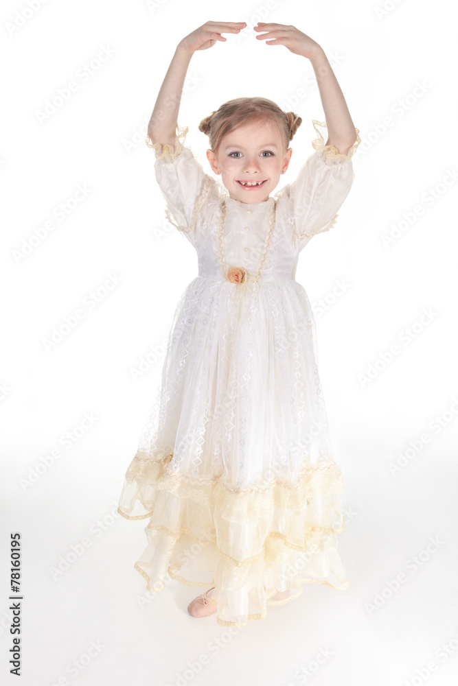 Beauty Ballerina young girl over white background Beauty Ballerina young girl over white background