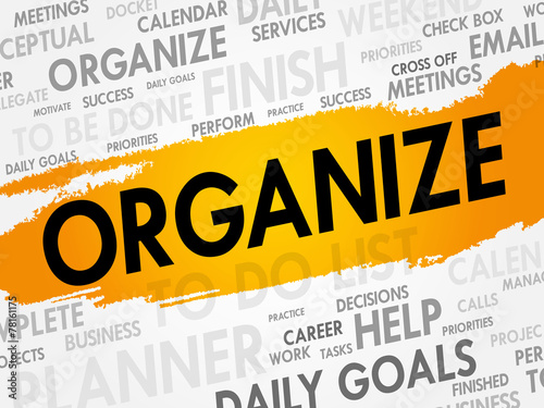 ORGANIZE word cloud, business concept