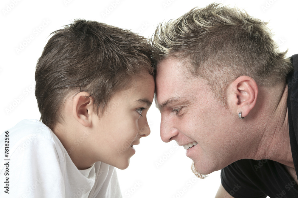 A Head to Head Father and Son. A Head to Head Father and Son.