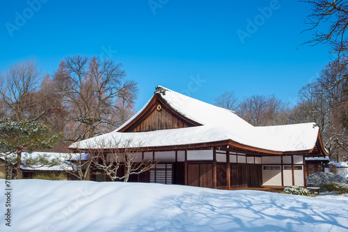 Photography Shofuso Japanese Teahouse and Gardens in Winter weather