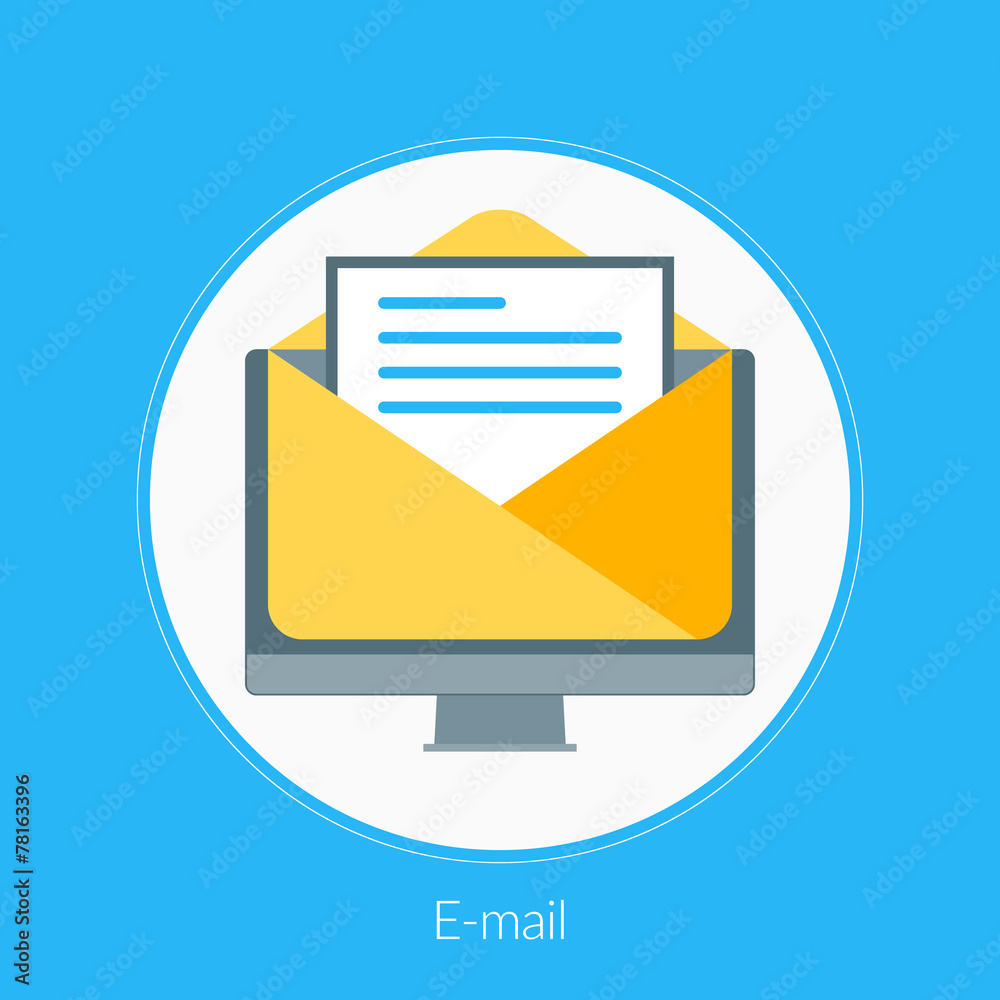 Flat design concept for Email