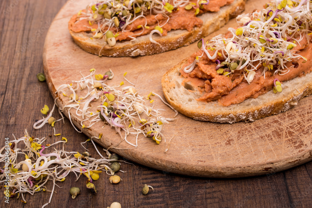 Sprossen und veganer Aufstrich aus Bohnen Stock Photo | Adobe Stock Sprossen und veganer Aufstrich aus Bohnen Stock Photo | Adobe Stock