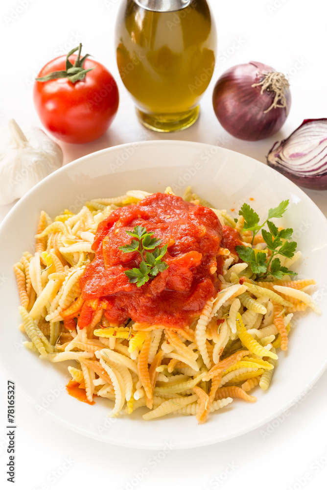 Malloreddus al sugo, gnocchetti sardi, Sardinian Pasta Malloreddus al sugo, gnocchetti sardi, Sardinian Pasta