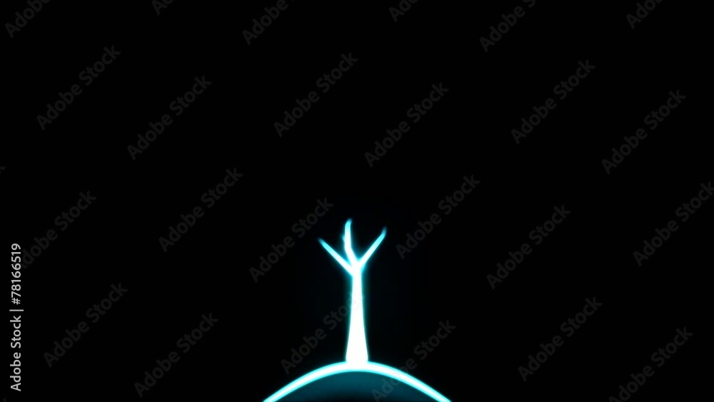 Tree of Light Particles - Blue