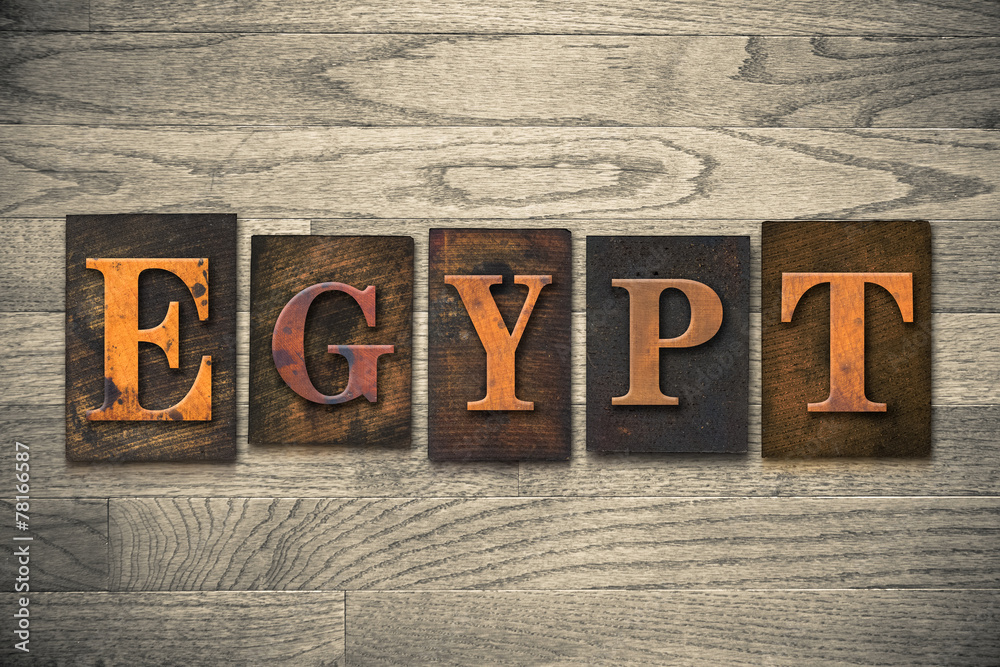 Fototapeta premium Egipt drewniane typografii koncepcja