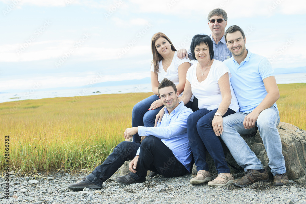 Happy Big Family Outdoor