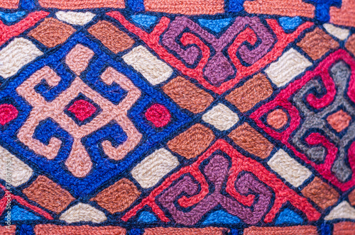 Colorful traditional pattern close up