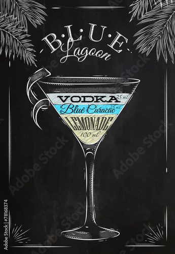 Blue lagoon cocktail chalk