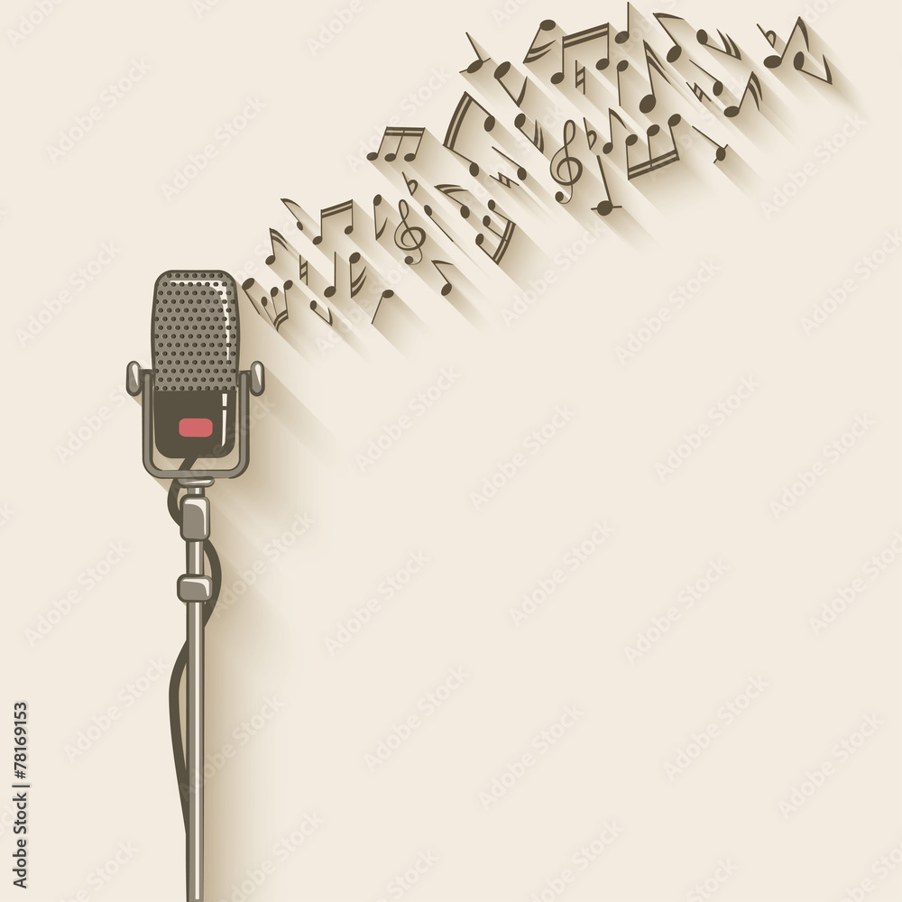 Fototapeta premium background with retro microphone