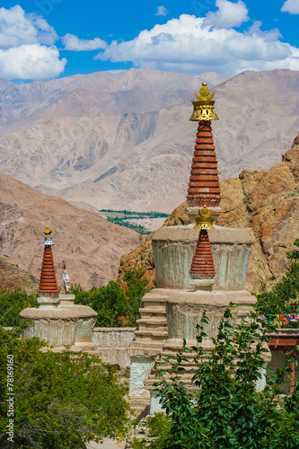 Buddhist Stupas in Hemis Monastery, Ladakh