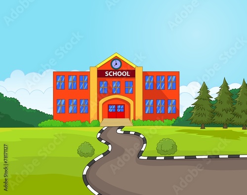 Illustration of school building