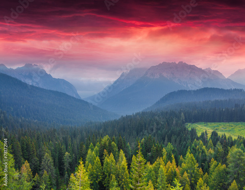 Dramatic summer sunrise in the italian Alps © Andrew Mayovskyy