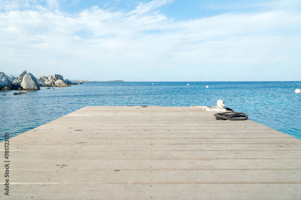 Obraz premium Small jetty on the island of Lavezzi, Corsica France