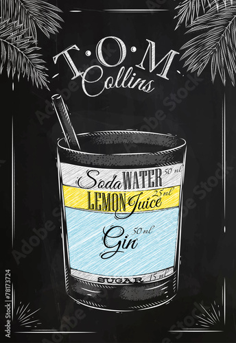 Tom Collins cocktail chalk