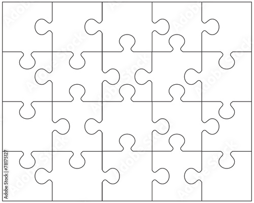 Vector illustration of white puzzle photo