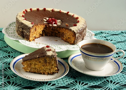 date cake and cup of coffee