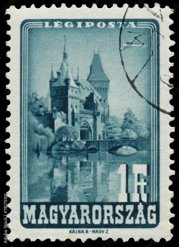 Stamp printed by Hungary, shows Vajdahunyad Castle, Budapest