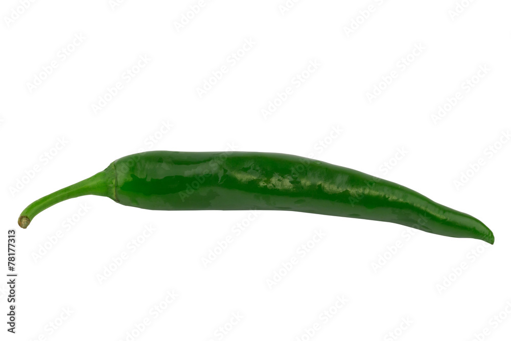 green hot chili peppers isolated on a white background green hot chili peppers isolated on a white background