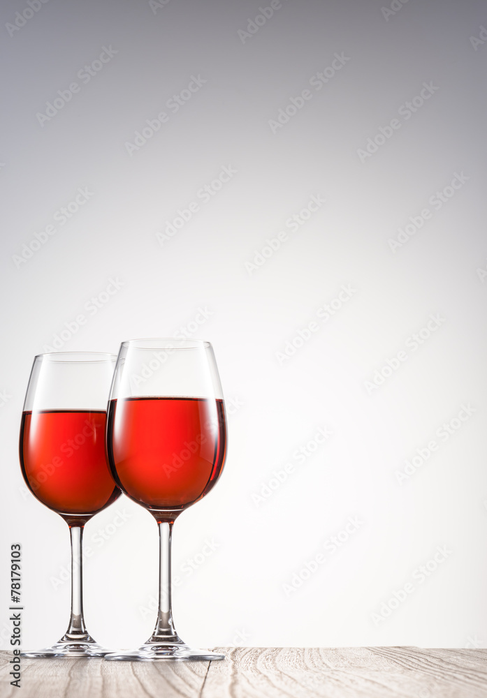 Wine glass.On blank table.Cheers. Wine glass.On blank table.Cheers.