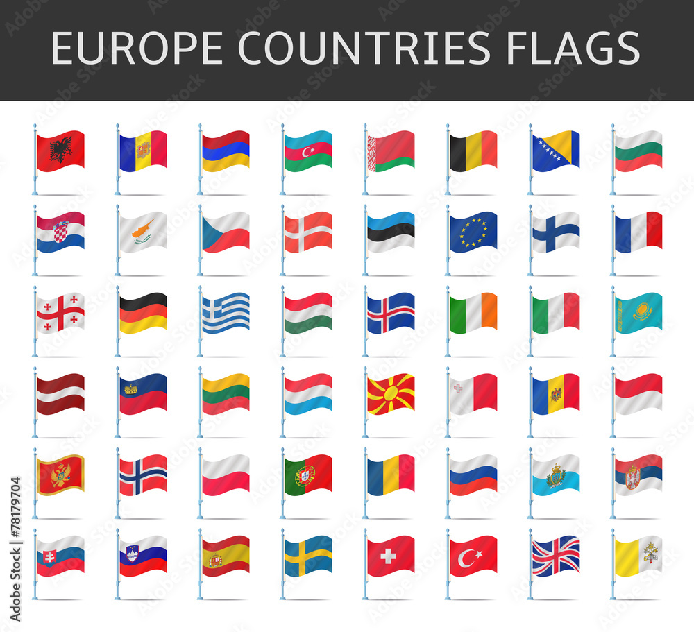europe flag vector - obrazy, fototapety, plakaty 