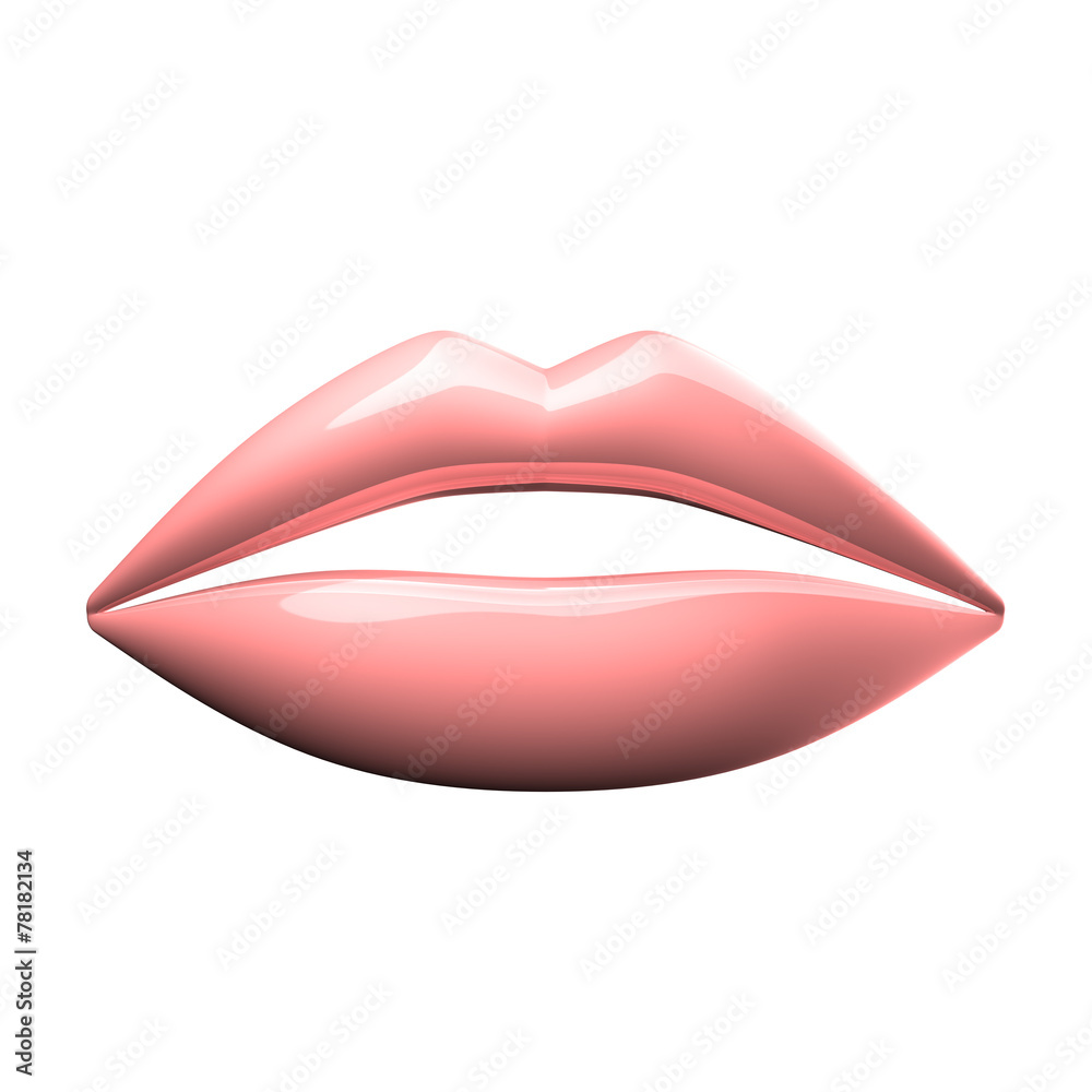 Obraz premium Pink Lips On White