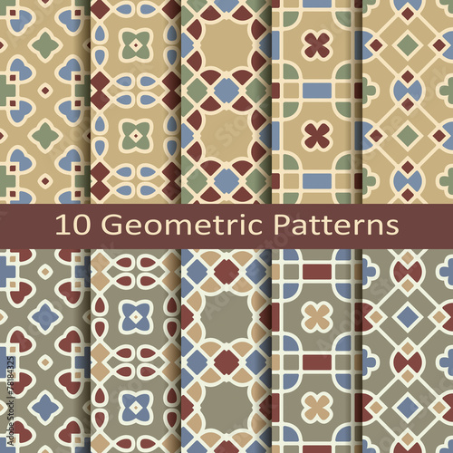 set of ten geometric patterns