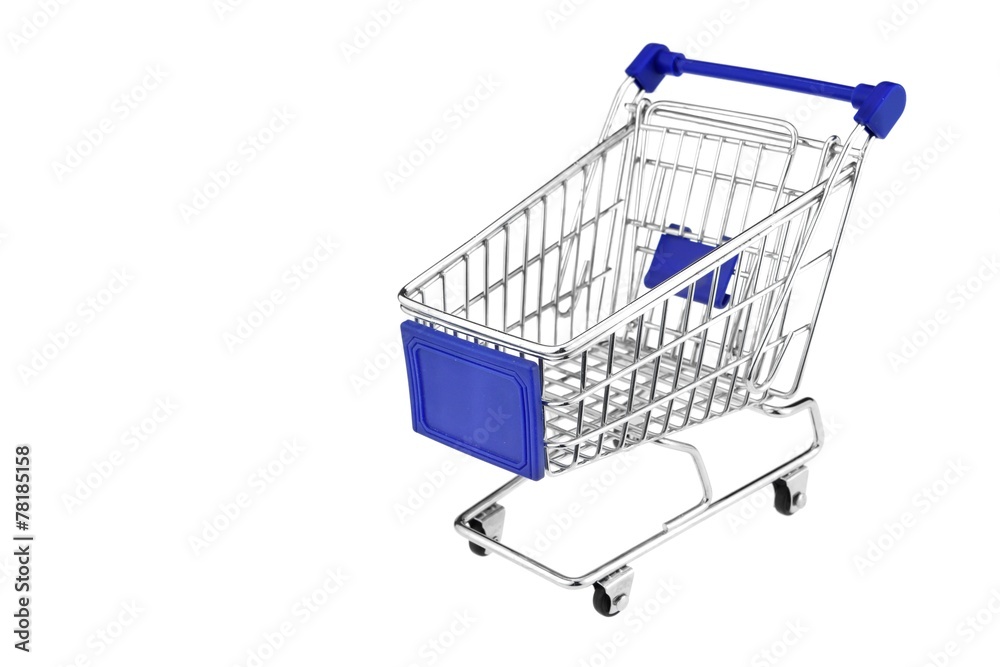 Blue Shopping Cart Isolated On White Blue Shopping Cart Isolated On White