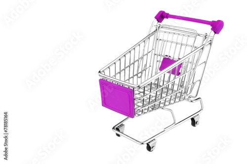 Pink Shopping Cart Isolated On White