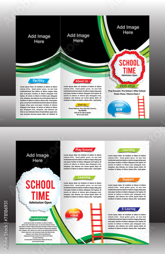 tri fold school brochure template