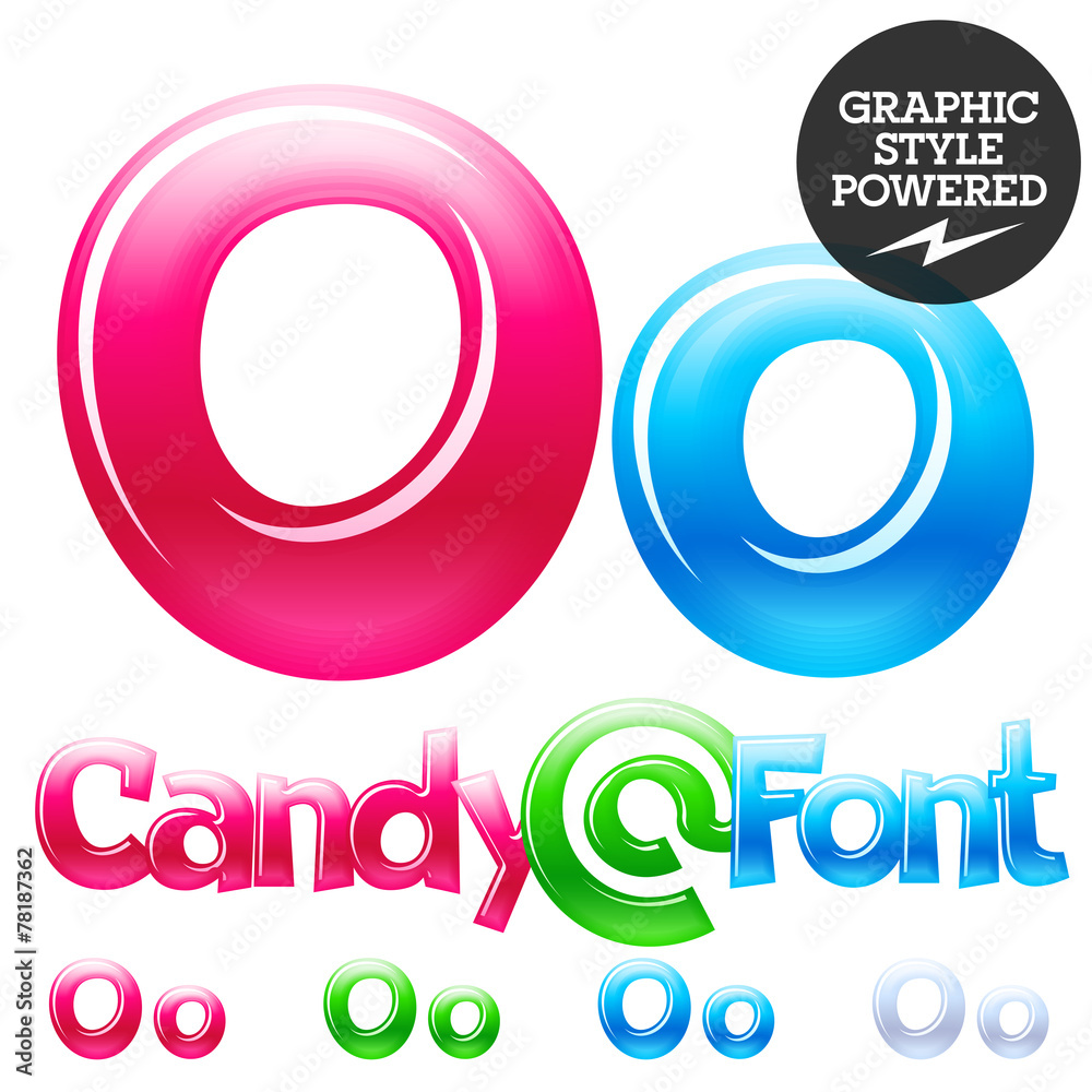 Children's candy font. Set of vector symbols. Letter O Children's candy font. Set of vector symbols. Letter O