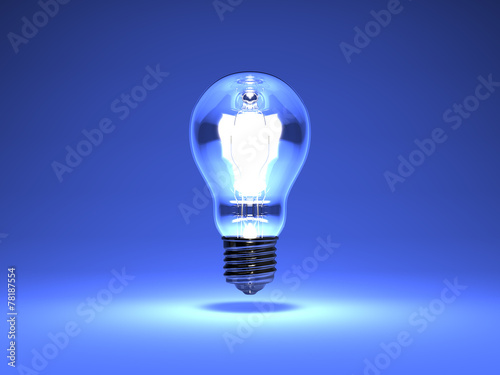 Electric Bulb On Blue