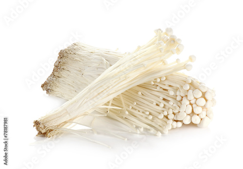 Enoki mushroom, Golden needle mushroom isolated on white