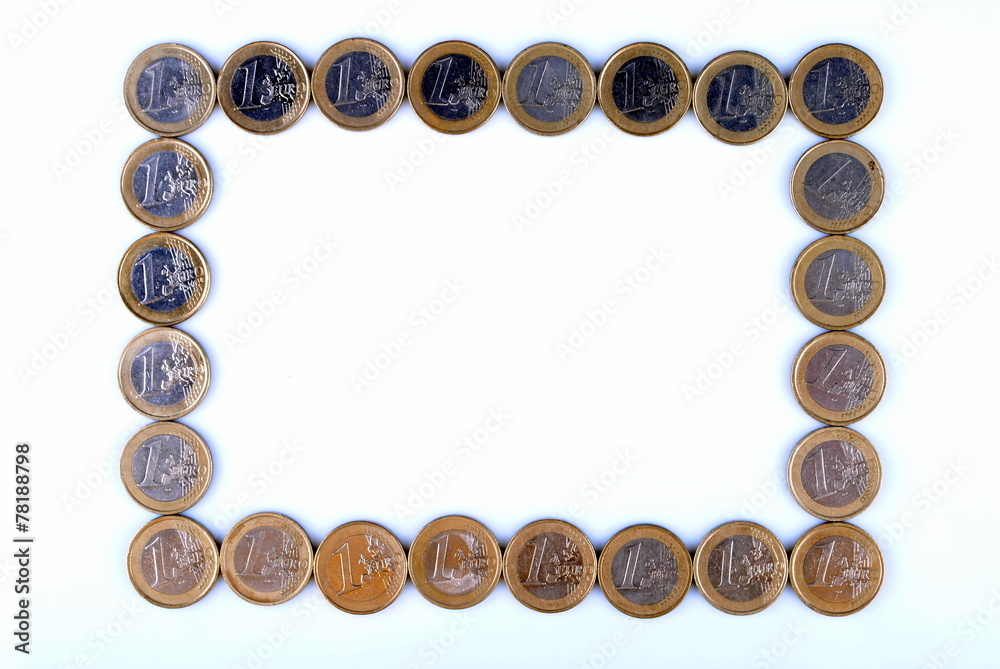 picture frame made of euro coins