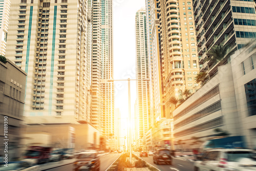Canvas Print traffic jam in dubai marina